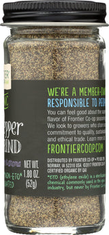 Frontier Co-op Organic Fine Ground Black Pepper, 1.8 Ounce Bottle, Full-bodied Flavor and Aroma, Kosher