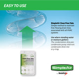 SimpleAir SACF Drain Line Clean Flow Tabs, for AC Units, HVAC Systems, Dehumidifiers, Condensate Drain Line Applications, 6 Count (1 Pack)