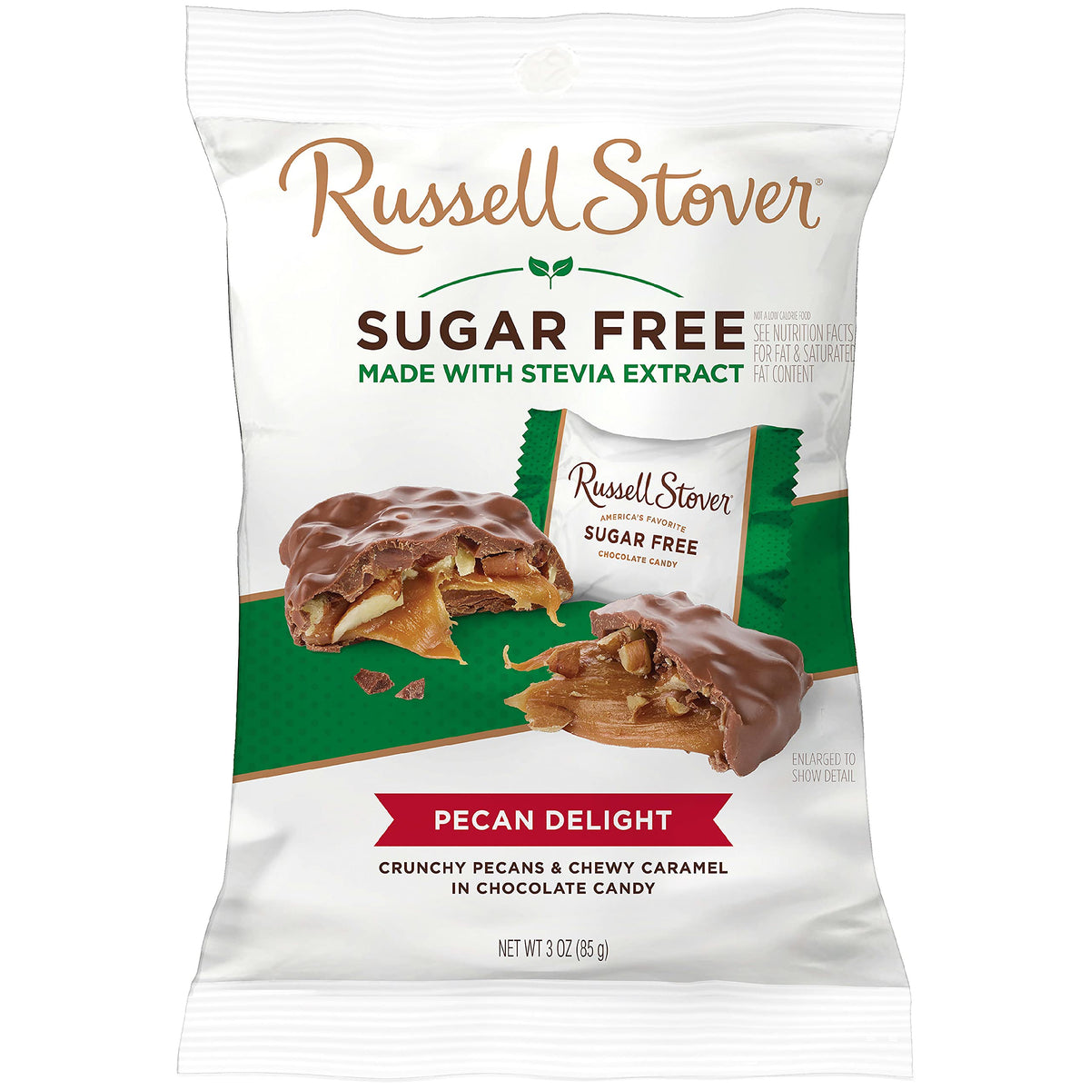 Russell Stover Sugar-Free, Pecan Delight, 3 Oz Peg Bag (Pack of 12)