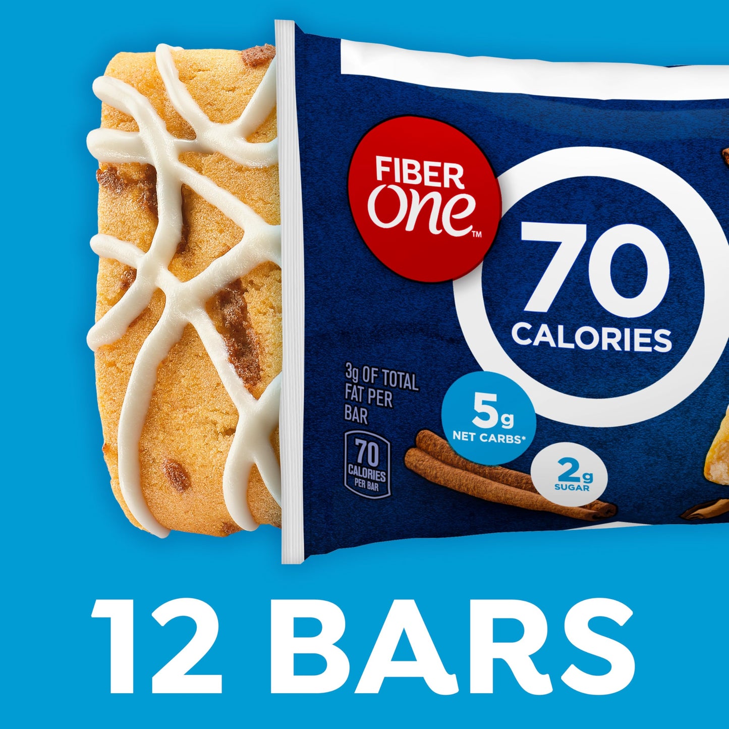 Fiber One 70 Calorie Soft-Baked Bars, Cinnamon Coffee Cake, Value Pack, 12 Bars, 10.6 oz