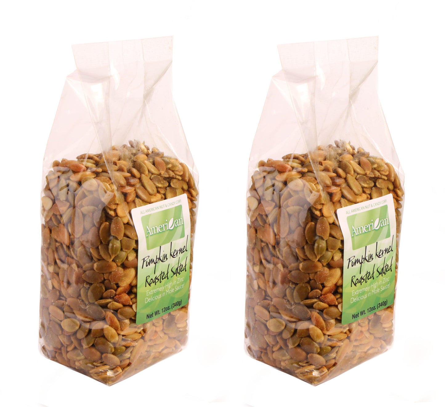 (Two) 12oz Gourmet Style Bags of Roasted Salted Pumpkin Seeds [24oz. / 1½ lb.]