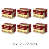 Mitalena Artisan Coffee: Golden Pecan Low Acid Coffee Pods - Medium Roast, Organic, Vanilla Pecan Flavored - 72 Brew Cups