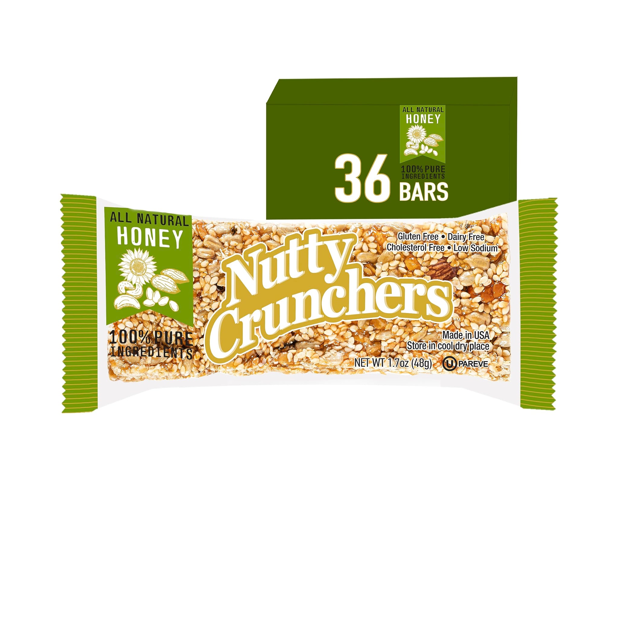 Nutty Crunchers Bars (36 Bars/box, Honey Mix)