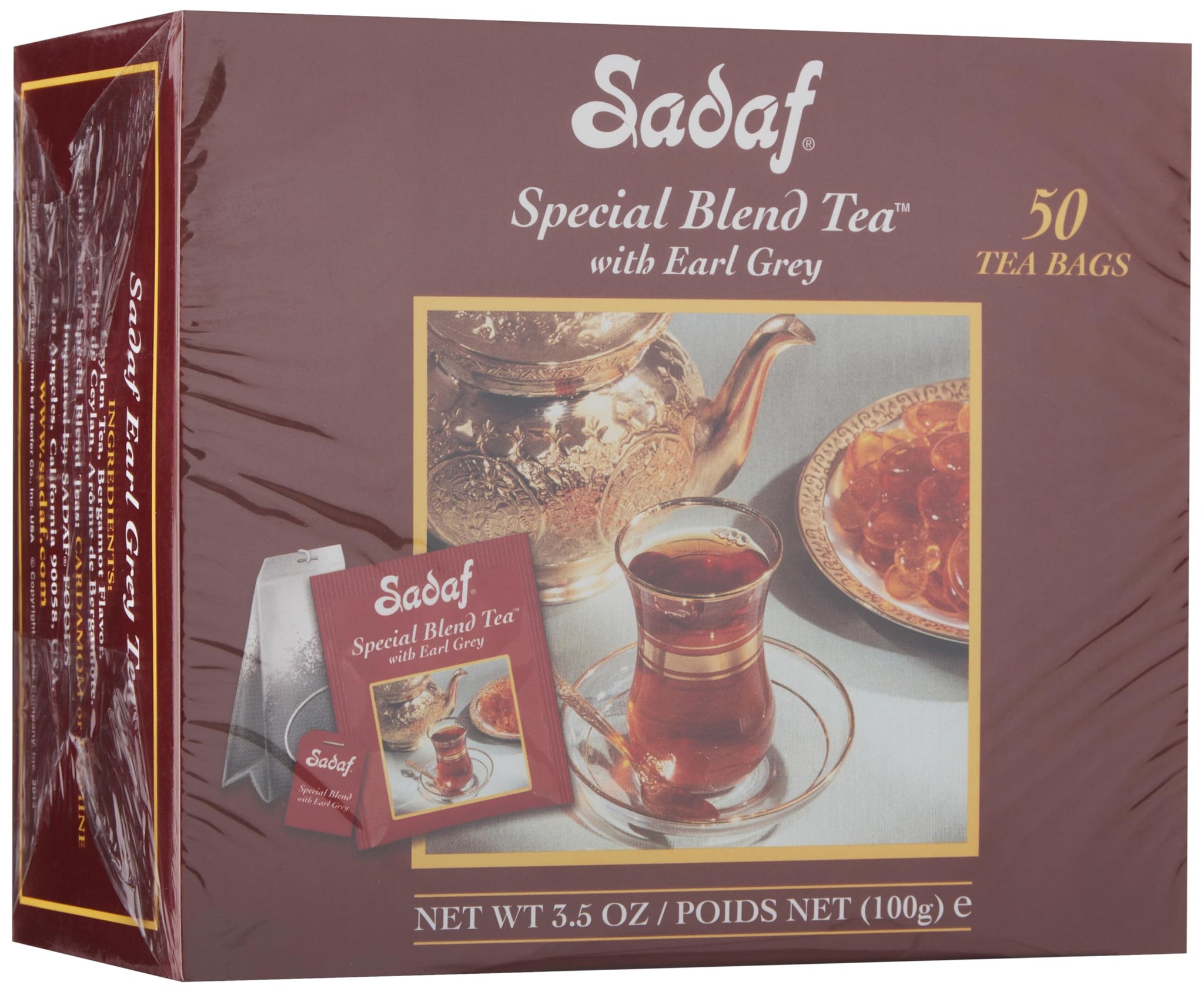 Sadaf Earl Grey Tea Bags | Special Blend Earl Grey Ceylon Black Tea | Product harvested in Sri Lanka | 50 bags (pack of 1)