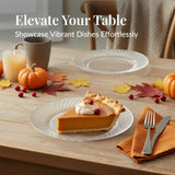 Prestee 100 Pack Clear Plastic Plates for Party - 6.25 Inch Small Round Dessert Plate and Appetizer Platter - Heavy Duty Disposable Plastic Plates