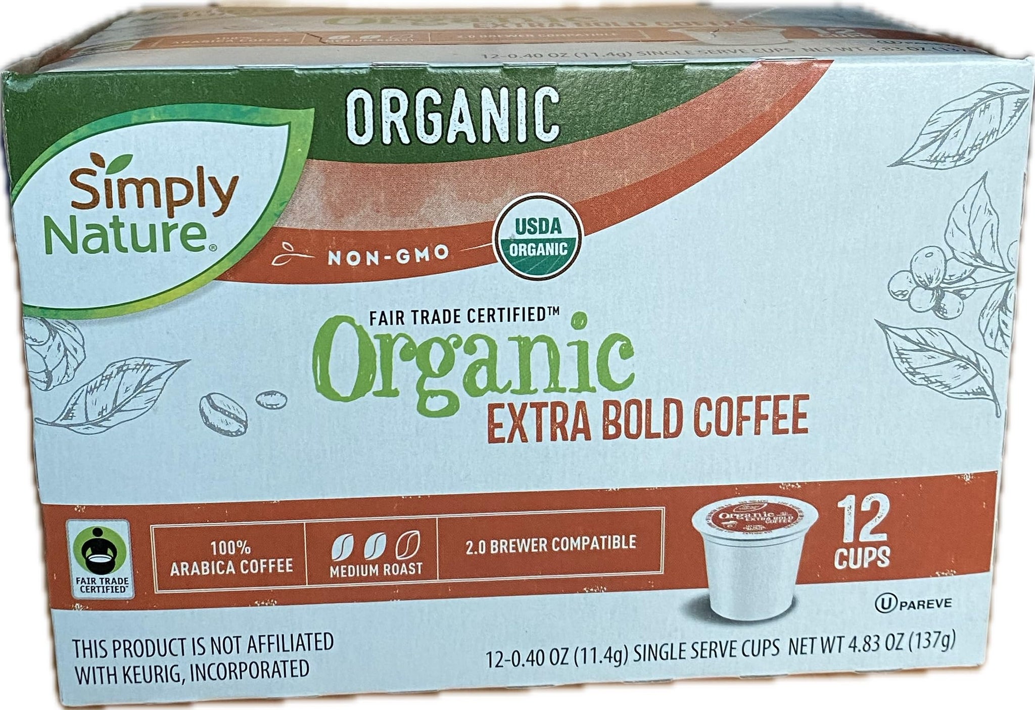 simply nature organic extra bold coffee