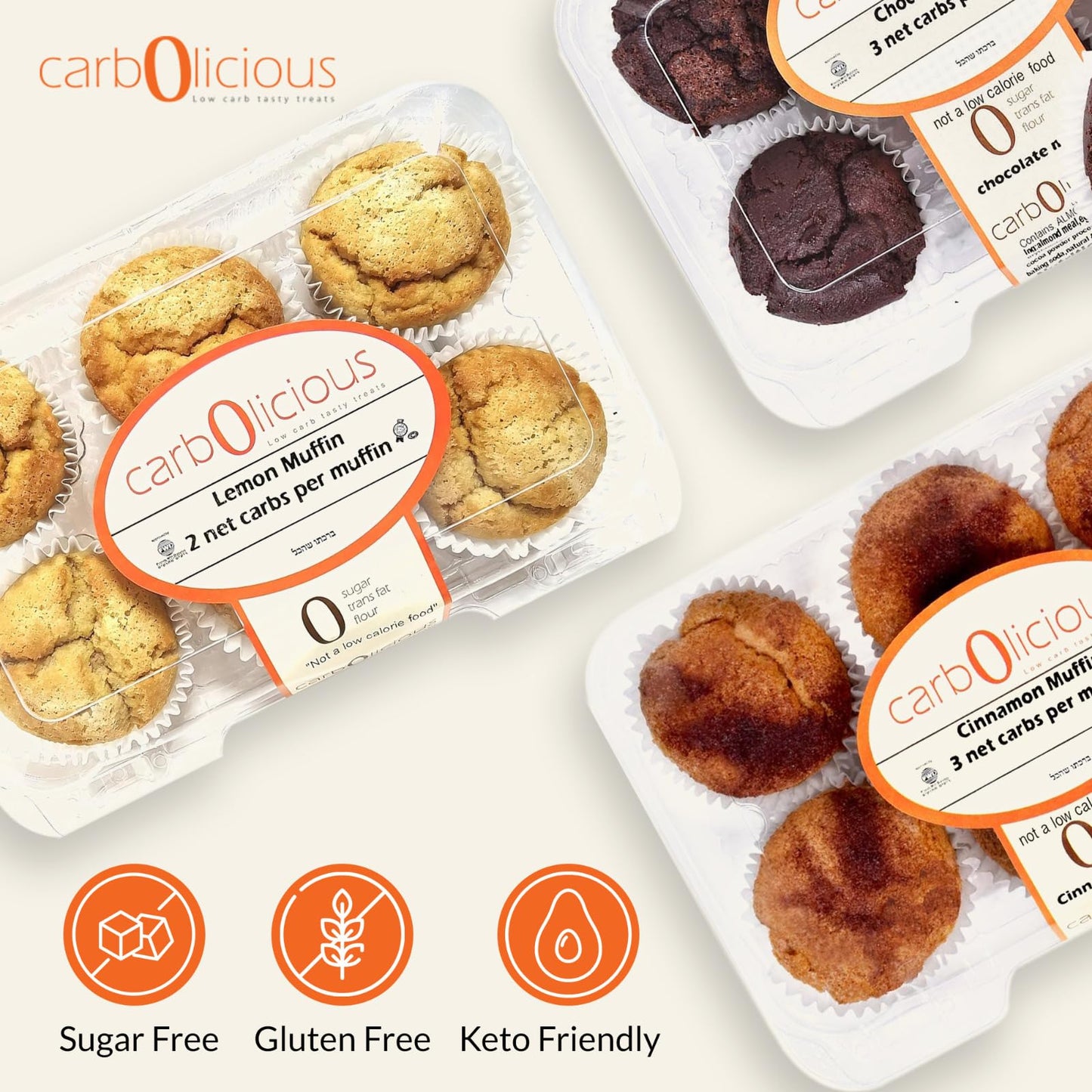 Low Carb Cinnamon Muffins 6 Pcs (1-Pack) by Carb-o-licious - Delicious Keto Mini Muffins with Only 2 Net Carbs, 9g Protein - Sugar Free Cupcake Style