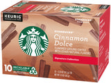 Starbucks Flavored Ground Coffee K-Cup Pods,Cinnamon Dolce,Flavored Ground Coffee Signature Collection,Recyclable K-Cups,10 K-Cup Pods/Box (Pack of 2