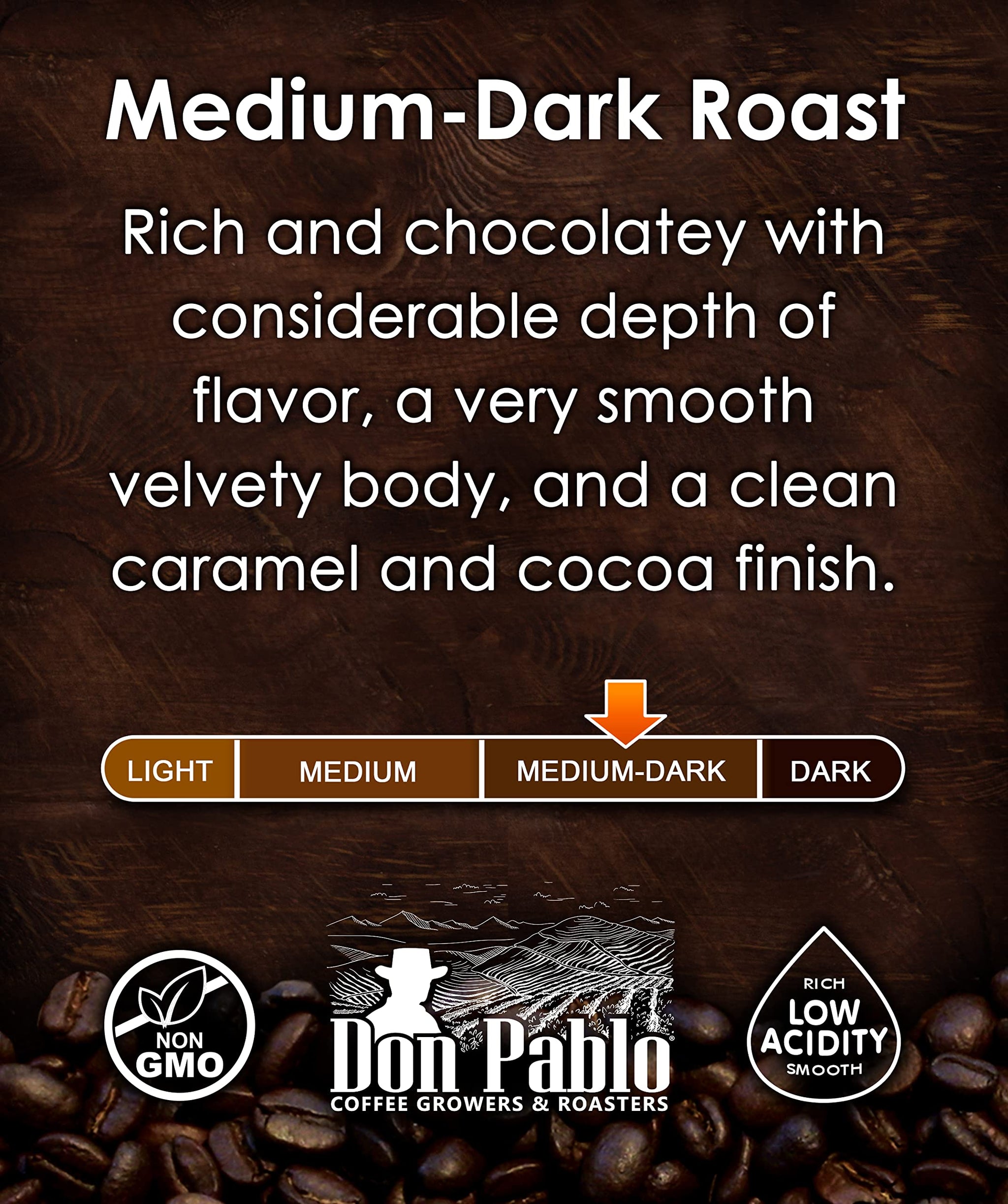 2LB Pablo's Pride Guatemala - Medium-Dark Roast - Whole Bean Arabica Coffee - Low Acidity - 2 Pound Bag