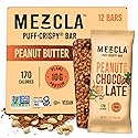 Mezcla Puff-Crispy Plant Based Protein Bars - Peanut Butter Chocolate - Healthy Snacks for Adults & Kids - Perfect School, Travel, & Office Snacks
