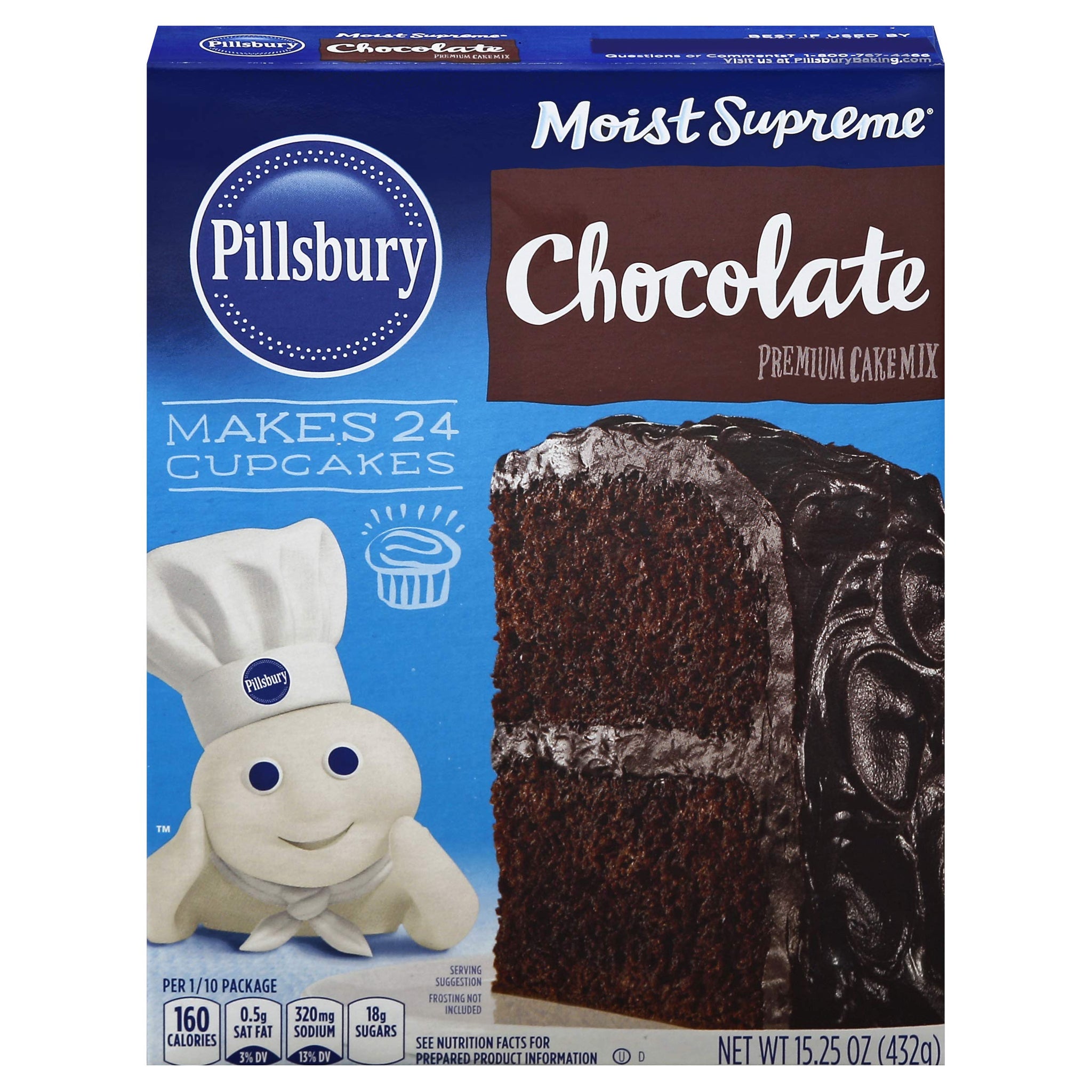 Pillsbury Moist Supreme Chocolate Premium Cake Mix, 15.25-Ounce