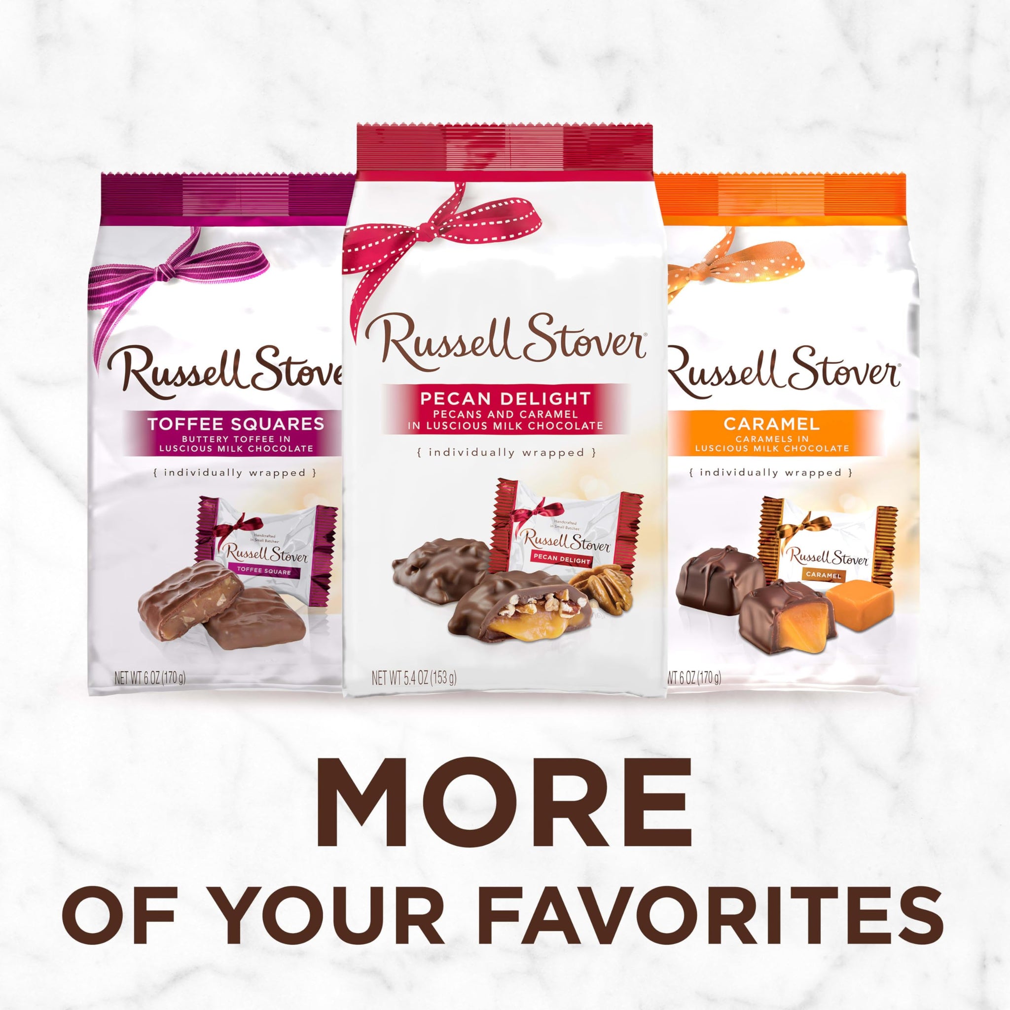 RUSSELL STOVER Milk Chocolate Pecan Delight Candy Gift Bag, 5.4 oz.