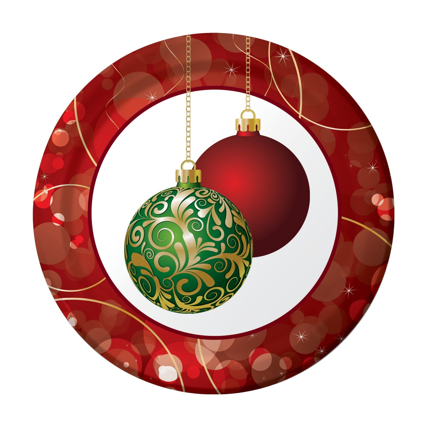 Creative Converting 8 Count Sturdy Style Paper Lunch Plates, 7", Elegant Ornaments
