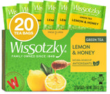 Wissotzky Lemon & Honey Green Tea, 20 Tea Bags | Antioxidant Rich | Soothing Honey Lemon Tea Blend | Green Tea Bags (1)