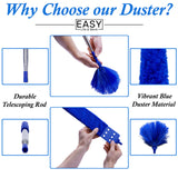 Microfiber Duster with Extension Pole - 4 Piece Dusters Set - Extends 15 to 80 Inches - Ceiling Fan Cleaner - Perfect for Cobwebs, Spider Webs