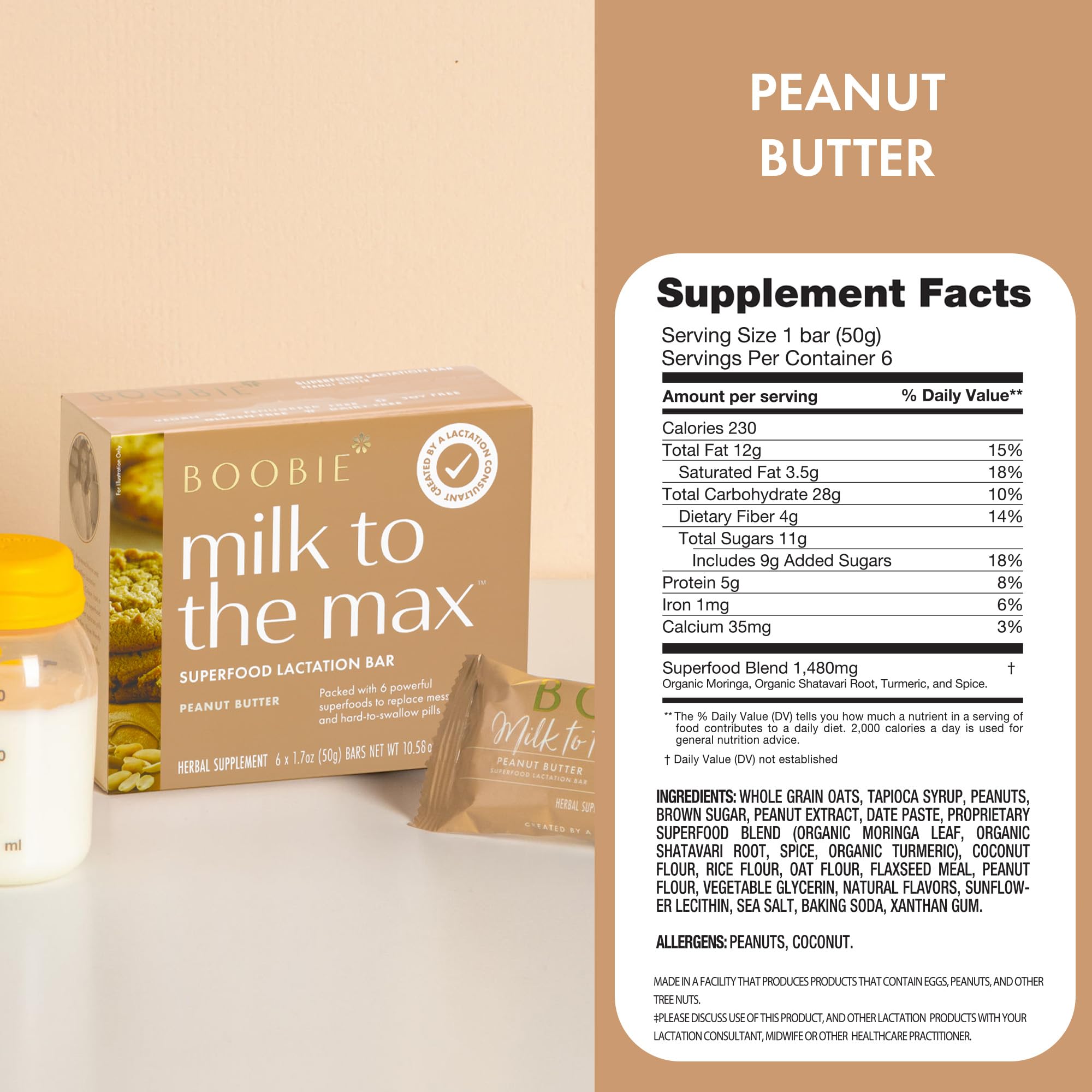 Boobie Bar Superfood Lactation Bar Variety Pack, Lactation Snacks for Breastfeeding Moms to Increase Milk Supply, Fenugreek-Free, Gluten-Free