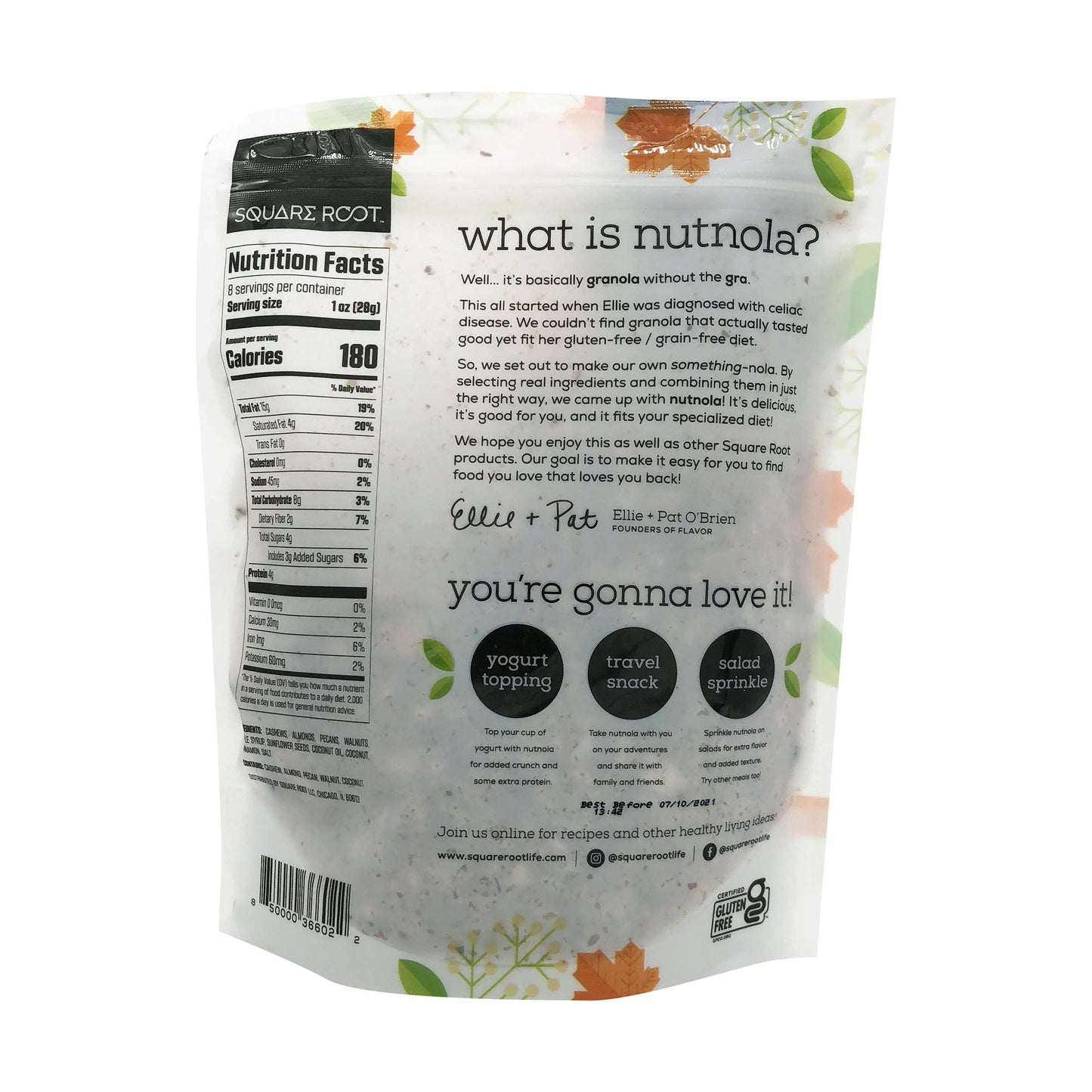 Square Root Nutnola Original Grain Free Granola, 8 OZ