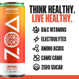 ZOA Zero Sugar Energy Drinks, Mango Splash - Sugar Free with Electrolytes, Healthy Vitamin C, Amino Acids, Essential B-Vitamins, and Caffeine from
