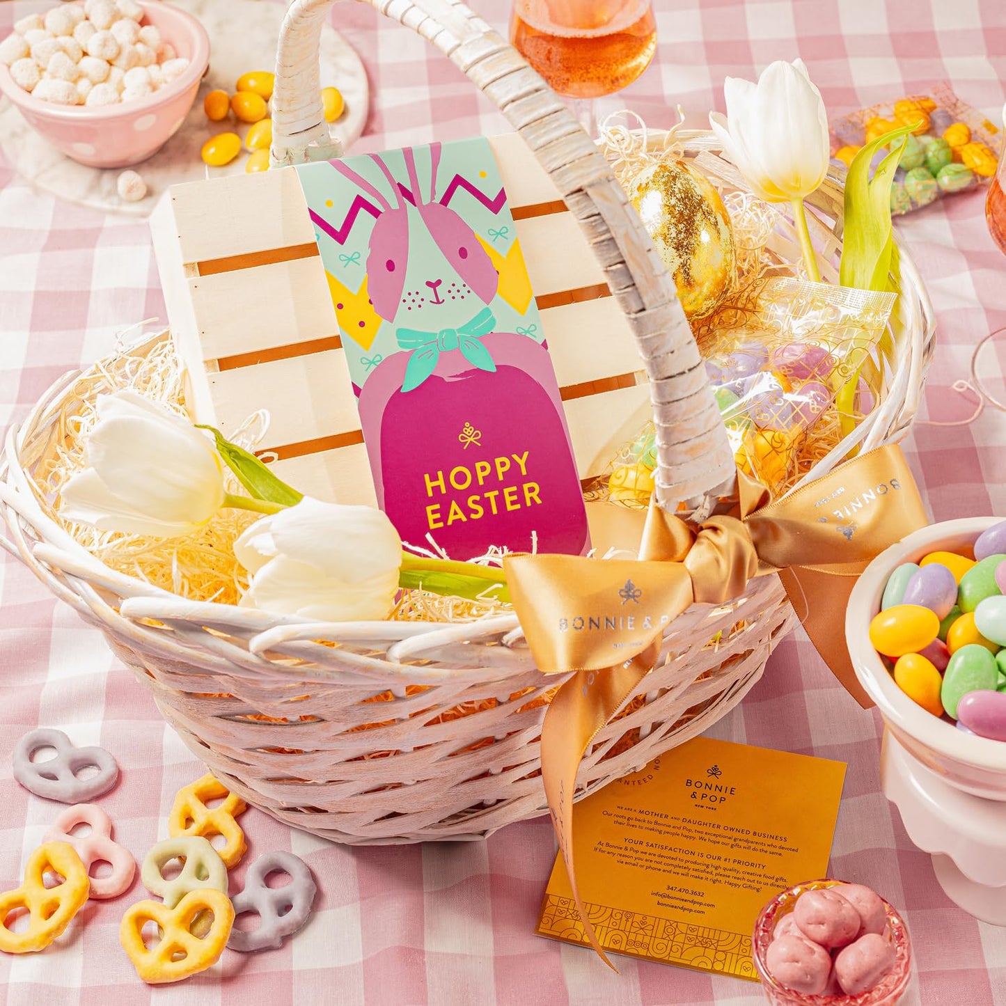 Easter Snack Board Gift Tray - Chocolate & Sweet Treat Assortment in Reusable Wooden Box - Spring Dessert Grazing Gift for Families, Brunch & Hosting