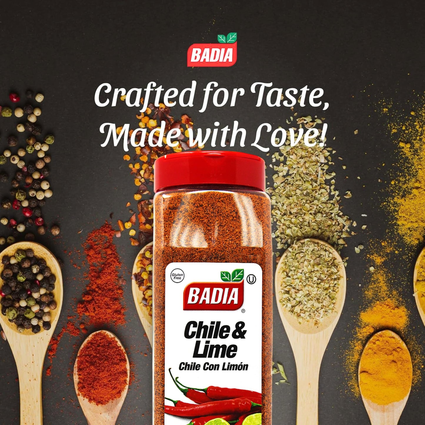 Badia Chile & Lime Seasoning, Chile con Limon 25 oz (Pack of 4) - Spicy Tangy Blend of Chili Peppers & Zesty Lime
