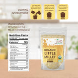 Jiva Organics Little Millet 2 LB Bag | Whole Grain, Gluten-Free & Organic | Rich in Fiber & Essential Nutrients for Healthy Cooking
