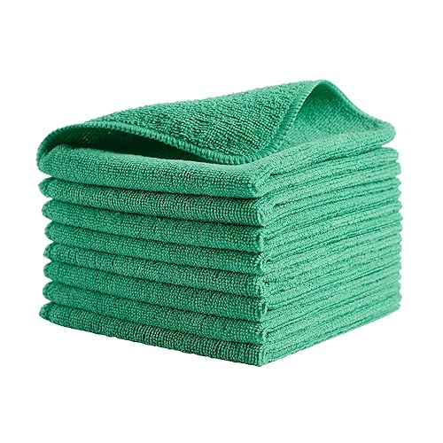 Rubbermaid Commercial Products HYGEN r-40 Recycled Microfiber Cloths, 12"" X 12"" Green, 24-Pack, Durable, Lint-Free, Wet-Dry Cleaning for Home