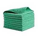 Rubbermaid Commercial Products HYGEN r-40 Recycled Microfiber Cloths, 12"" X 12"" Green, 24-Pack, Durable, Lint-Free, Wet-Dry Cleaning for Home