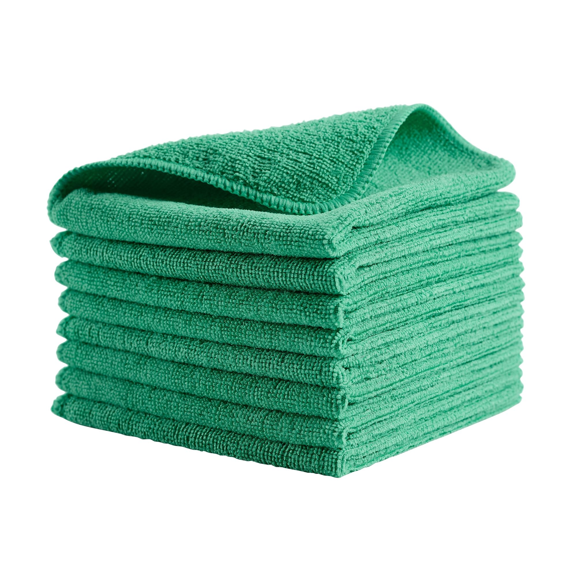 Rubbermaid Commercial Products HYGEN r-40 Recycled Microfiber Cloths, 12"" X 12"" Green, 24-Pack, Durable, Lint-Free, Wet-Dry Cleaning for Home