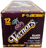 Vernors ginger ale (soda) Black Cherry flavored soda pop, 12-fluid ounce cans, 12-count fridge pack
