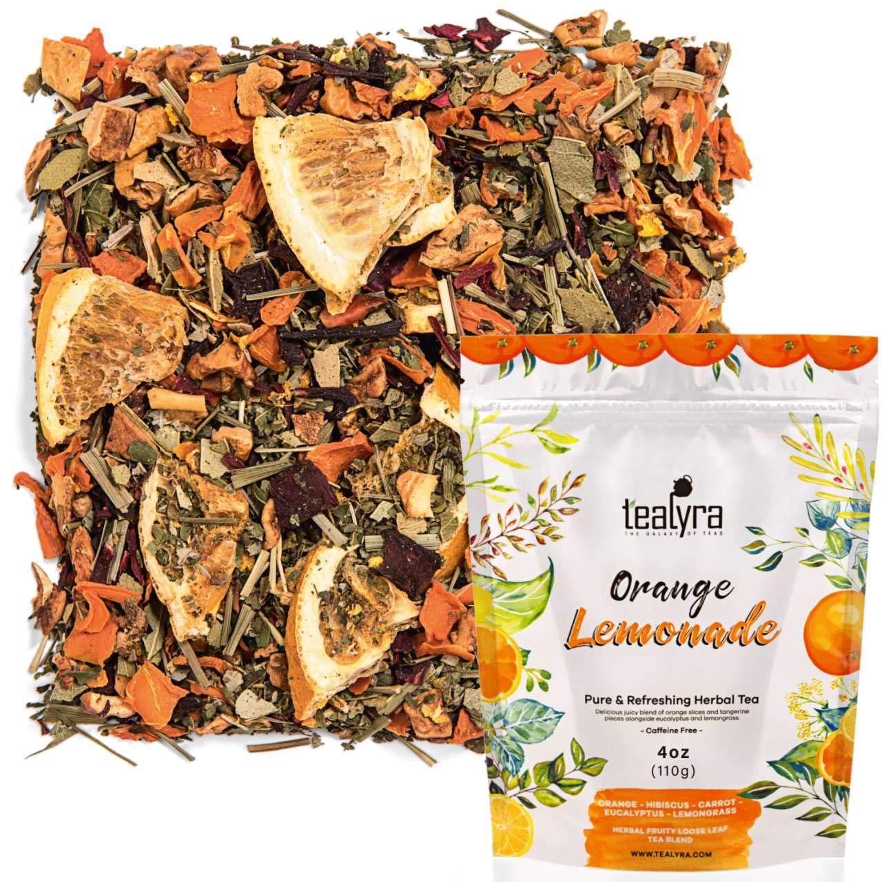 Tealyra - Orange Lemonade - Herbal Fruity Loose Leaf Tea Blend - Hibiscus - Eucalyptus - Lemongrass - Vitamins-Rich - Boost Immune System - Natural