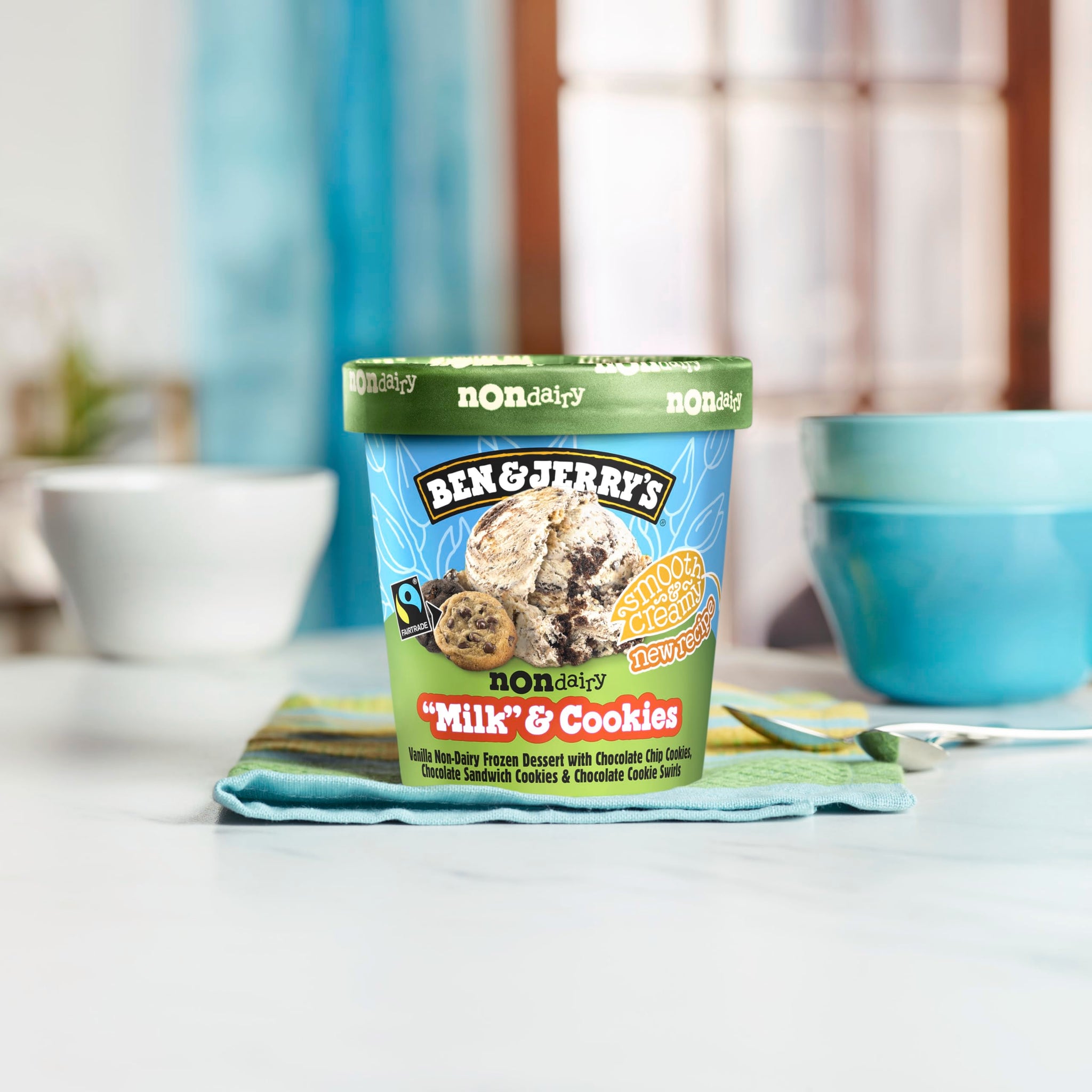 Ben & Jerry's Non-Dairy "Milk" & Cookies Vanilla Frozen Dessert Certified Vegan Pint 16 oz