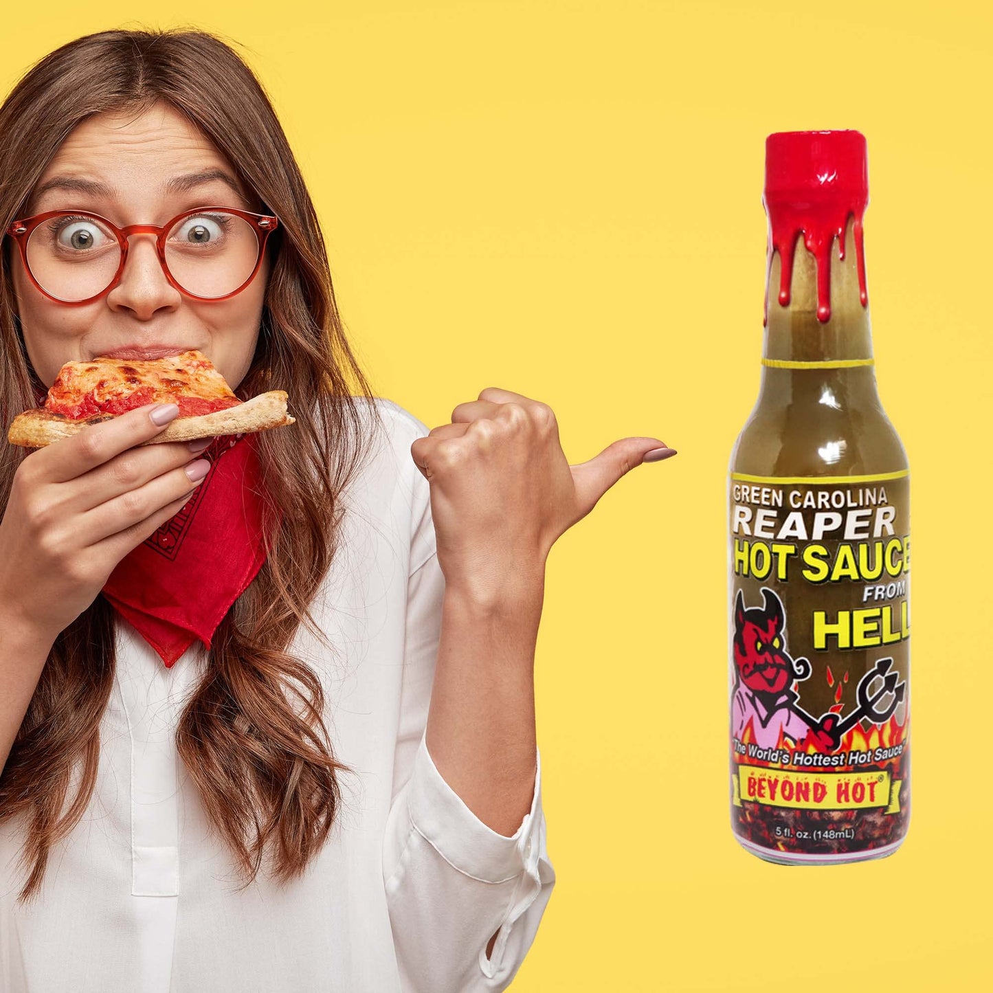 Green Carolina Reaper Hot Sauce From Hell - 5 Ounce - Gourmet Carolina Reaper Hot Sauce for Chicken Wings - Perfect for the Fan of Extra Hot Hot