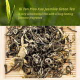 Oriarm 2026 Bi Tan Piao Xue Jasmine Tea Loose Leaf - Chinese Mao Feng Green Tea with Jasmine Flowers - Yuqian 1st Grade 225g Ziplock Resealable Bag