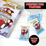 Spidey and His Amazing Friends Birthday Party Favor, Individually Wrapped Lollipop Rings, Ghost-Spider, and Miles Morales Decorated Suckers, Box of 18