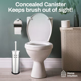 Home Intuition Polished Chrome Stainless Steel Vented Toilet Brush and Holder, 1 Pack