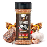 Steak & Chop Rub Seasoning Mix by Flavor God - Premium All Natural & Healthy Spice Blend for Beef, Pork & Vegetables - Kosher, Zero Carbs