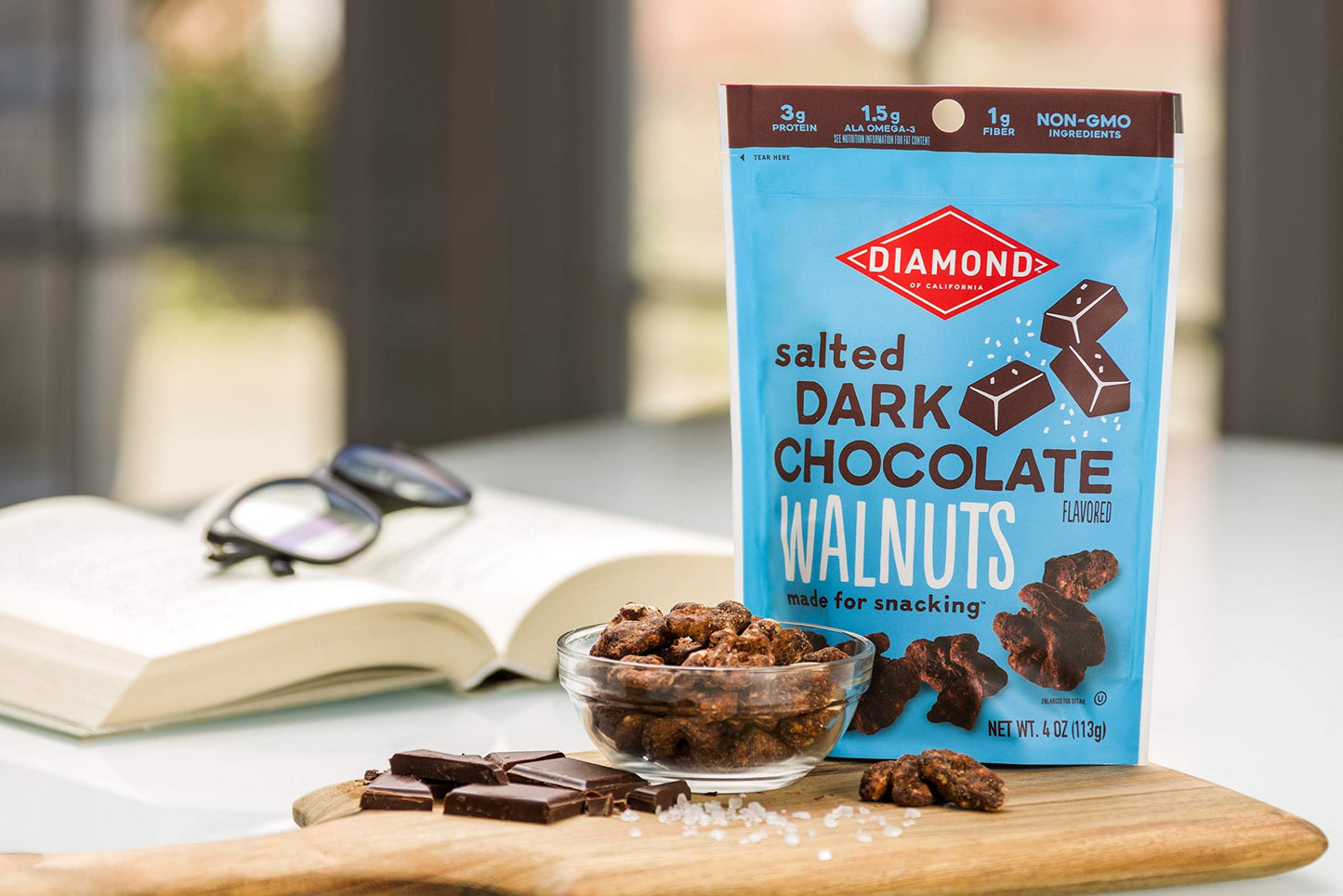 Diamond of California Salted Dark Chocolate Walnut Snack Nuts, 4 oz.