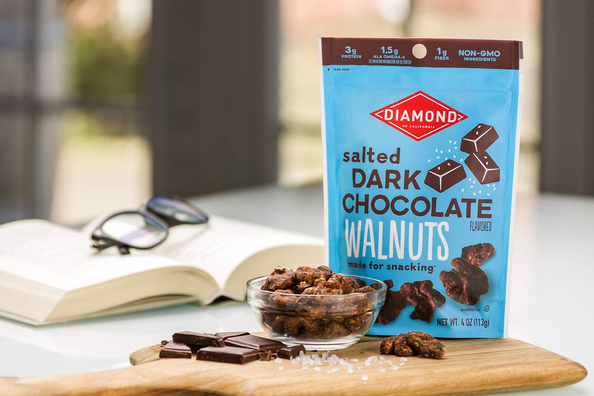 Diamond of California Salted Dark Chocolate Walnut Snack Nuts, 4 oz.