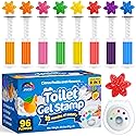 JAVCO Toilet Gel Stamps, 96 Flower Stamps Toilet Bowl Freshener, Long Lasting Toilet Cleaners Gel for Bathroom Odor Control, 8 Mixed Scents, Automatic
