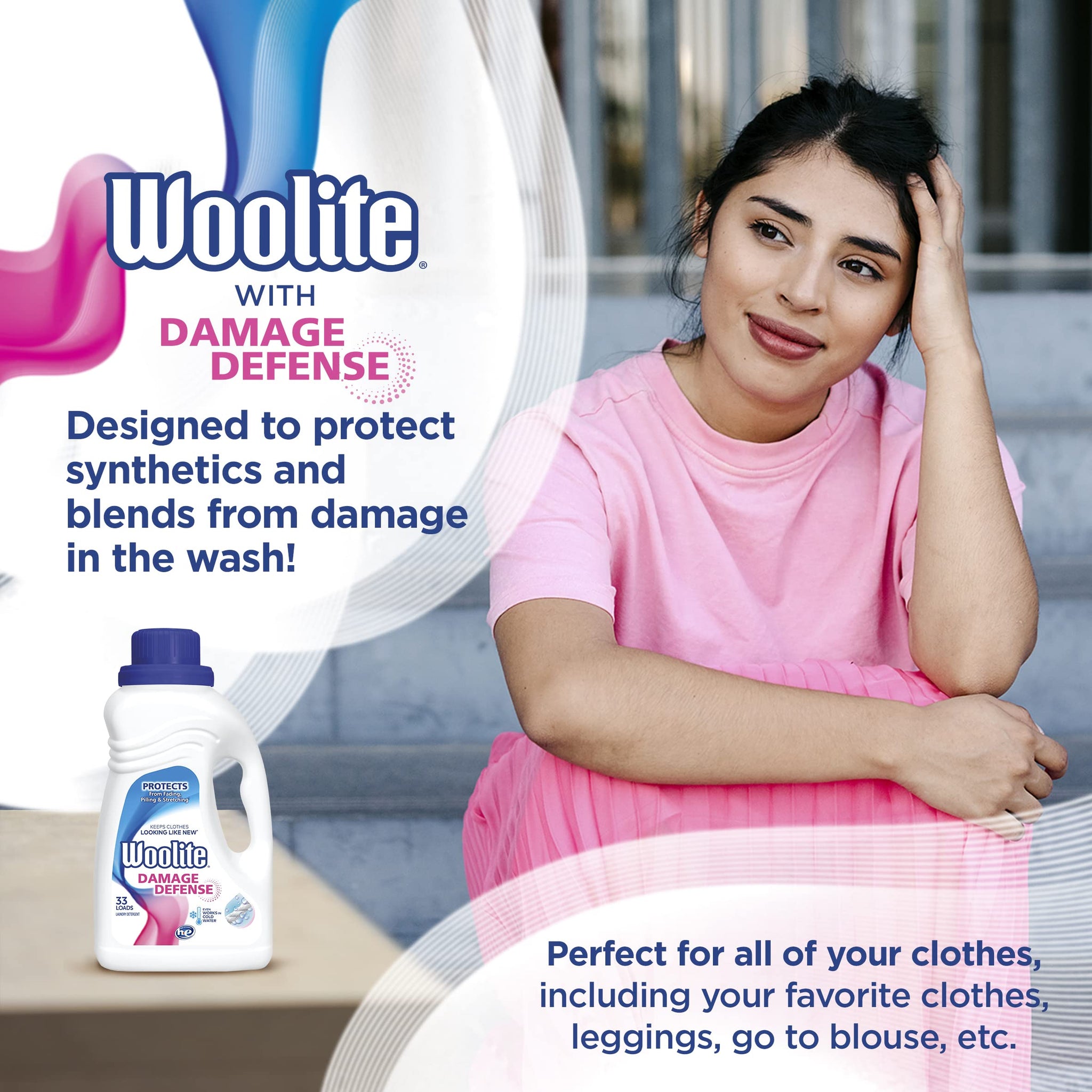 Woolite GENTLE CYCLE Liquid Laundry Detergent, 50 fl oz Bottle, With Color Renew, HE & Regular Washers (Pack of 6)