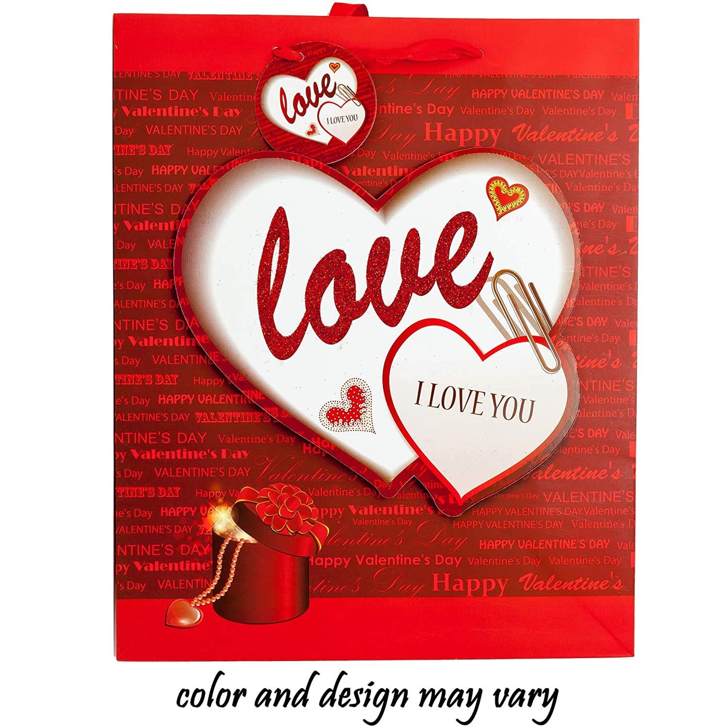 Valentine’s Day Gift Basket | 10 Inches Teddy Bear Plush (Color May Vary), Valentine Theme Gift Bag & one Belgian Milk Chocolate Roses with Edible