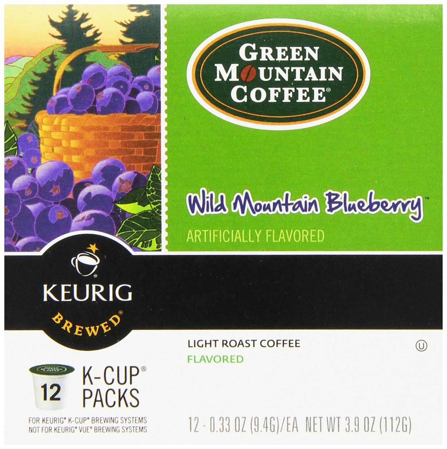 Green Mountain Coffee, Wild Mountain Blueberry, (3-pack) 12 K-cups Per Box