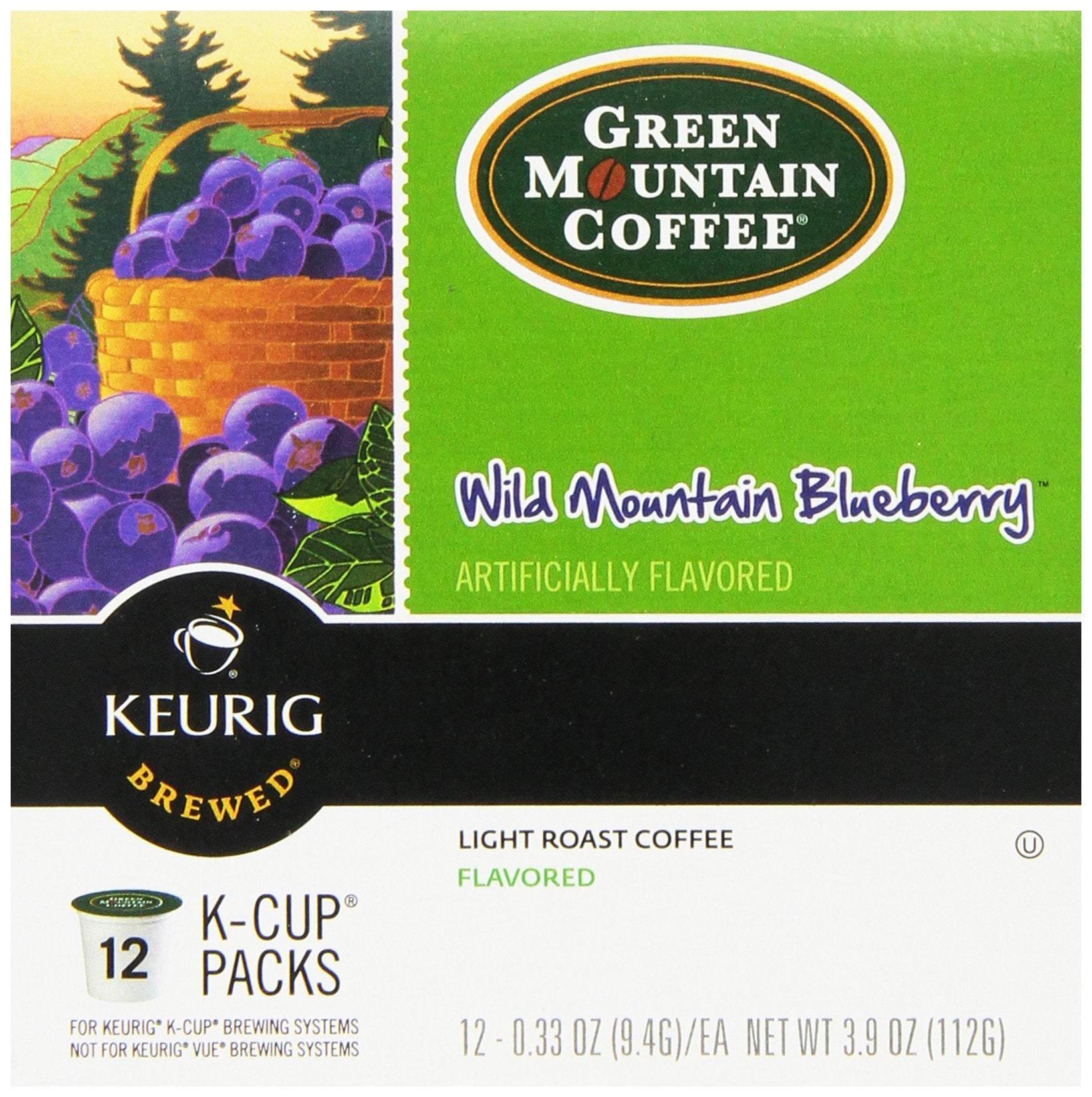 Green Mountain Coffee, Wild Mountain Blueberry, (3-pack) 12 K-cups Per Box
