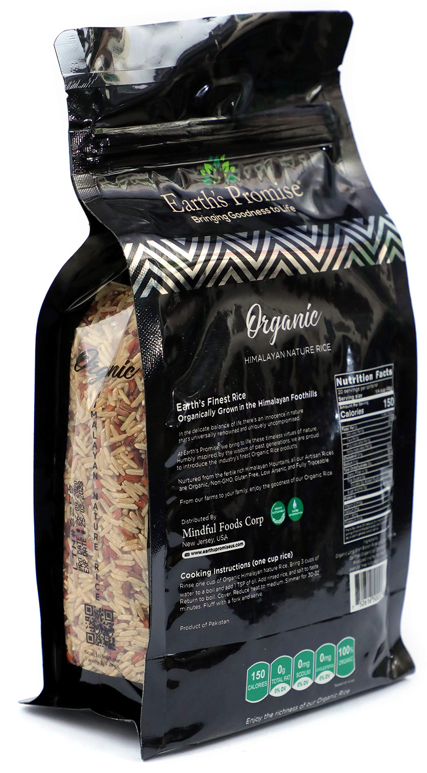 Heritage Gardens Organic Himalayan Nature Rice 32 oz (2 lb) - Rare Heirloom Grain, Single Origin, Non-GMO, Gluten Free, Low-Arsenic - Artisan Mountain Rice