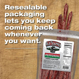 Old Trapper Pepperoni Snack Sticks, 17-Ounce Resealable Bag, Natural Wood Smoked Meat Sticks, 9 Grams of Protein and 150 Calories Per Ounce (Pack