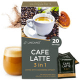 Lingano Ganoderma Cafe Latte 3 in 1 Instant Reishi Mushroom Coffee - 20 Sachets