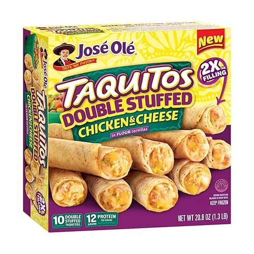 Jose Ole Chicken & Cheese Double Stuffed Taquitos, 20.08 Ounce, Frozen