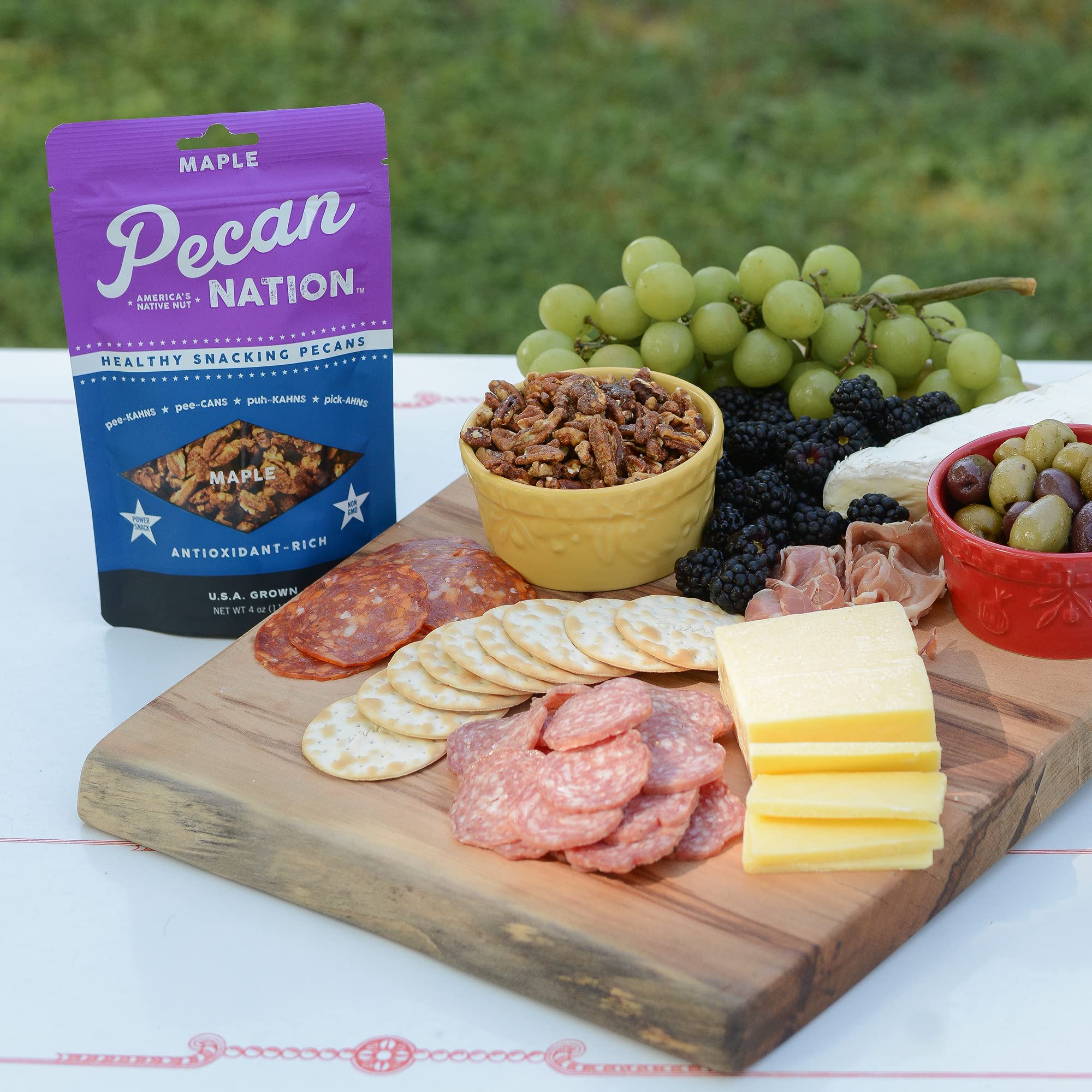 Pecan Nation Maple Flavored Roasted Sweet Pecan Pieces 4 oz., Natural, No preservatives, Antioxidant-Rich, Non-GMO, Healthy Nut Snack for Adults