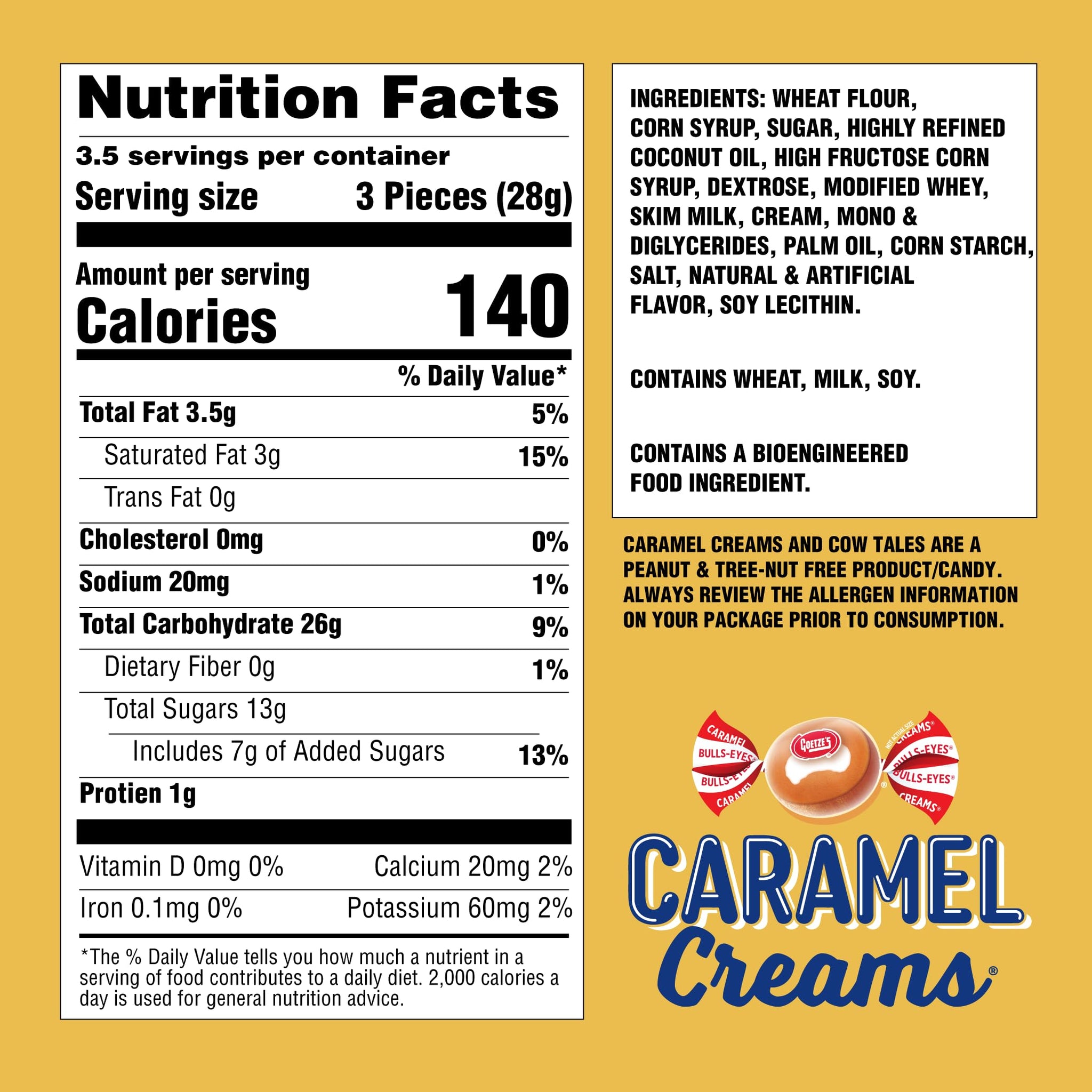 Goetze's Candy Vanilla Caramel Creams - 4 Ounce Bag - Fresh from the Factory