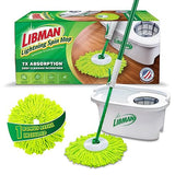 Libman Lightning Spin Mop System Plus 1 Refill Head | Mop and Bucket with Wringer Set | Floor Mop | Spin Mop | Libman Mop | Mops for Floor Cleaning |